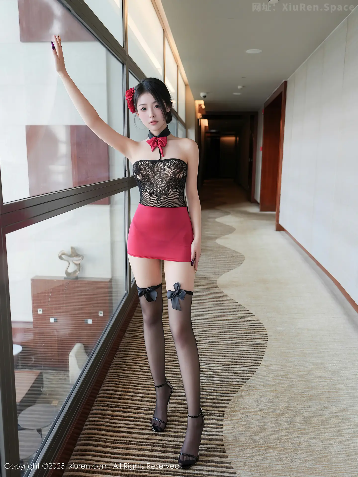 图片[6]-[XiuRen秀人网] VOL.10279 模特白琮瑗性感蕾丝红裙配黑色丝袜露丁字裤秀曼妙身姿诱惑写真54P-秀人网官方网站